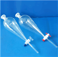 玻璃儀器，聚四氟分液漏斗(上口為標準玻璃塞)125ml